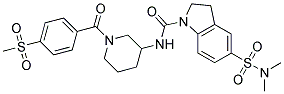 5-[(DIMETHYLAMINO)SULFONYL]-N-(1-[4-(METHYLSULFONYL)BENZOYL]PIPERIDIN-3-YL)INDOLINE-1-CARBOXAMIDE 结构式