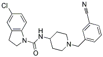 5-CHLORO-N-[1-(3-CYANOBENZYL)PIPERIDIN-4-YL]INDOLINE-1-CARBOXAMIDE 结构式