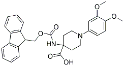 4-(((9H-FLUOREN-9-YL)METHOXY)CARBONYLAMINO)-1-(3,4-DIMETHOXYPHENYL)PIPERIDINE-4-CARBOXYLIC ACID 结构式