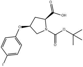 (2S,4S)-1-(TERT-BUTOXYCARBONYL)-4-(4-IODOPHENOXY)-2-PYRROLIDINECARBOXYLIC ACID 结构式