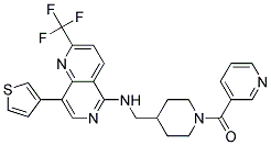 N-([1-(PYRIDIN-3-YLCARBONYL)PIPERIDIN-4-YL]METHYL)-8-(3-THIENYL)-2-(TRIFLUOROMETHYL)-1,6-NAPHTHYRIDIN-5-AMINE 结构式