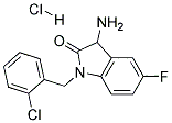 3-Amino-1-(2-chloro-benzyl)-5-fluoro-1,3-dihydro-indol-2-one hydrochloride 结构式