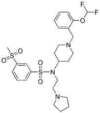 N-(1-[2-(DIFLUOROMETHOXY)BENZYL]PIPERIDIN-4-YL)-3-(METHYLSULFONYL)-N-(2-PYRROLIDIN-1-YLETHYL)BENZENESULFONAMIDE 结构式