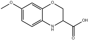 7-Methoxy-3,4-dihydro-2H-benzo[b][1,4]oxazine-3-carboxylic acid 结构式