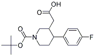N-BOC-4-(P-FLUOROPHENYL)PIPERIDINE-3-ACETIC ACID 结构式