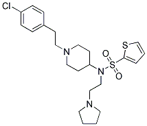 N-(1-[2-(4-Chlorophenyl)ethyl]piperidin-4-yl)-N-(2-pyrrolidin-1-ylethyl)thiophene-2-sulfonamide 结构式