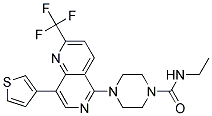 N-ETHYL-4-[8-(3-THIENYL)-2-(TRIFLUOROMETHYL)-1,6-NAPHTHYRIDIN-5-YL]PIPERAZINE-1-CARBOXAMIDE 结构式