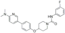 4-(4-[6-(Dimethylamino)pyridin-3-yl]phenoxy)-N-(3-fluorophenyl)piperidine-1-carboxamide 结构式