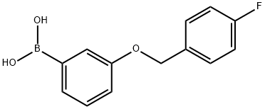 3-(4'-氟苄氧基)苯基硼酸 结构式