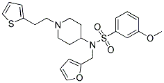 N-(2-FURYLMETHYL)-3-METHOXY-N-(1-[2-(2-THIENYL)ETHYL]PIPERIDIN-4-YL)BENZENESULFONAMIDE 结构式