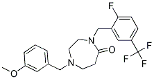 4-[2-Fluoro-5-(trifluoromethyl)benzyl]-1-(3-methoxybenzyl)-1,4-diazepan-5-one 结构式