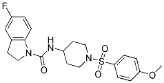 5-FLUORO-N-(1-[(4-METHOXYPHENYL)SULFONYL]PIPERIDIN-4-YL)INDOLINE-1-CARBOXAMIDE 结构式