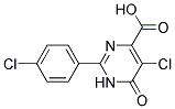 5-CHLORO-2-(4-CHLORO-PHENYL)-6-OXO-1,6-DIHYDRO-PYRIMIDINE-4-CARBOXYLIC ACID 结构式