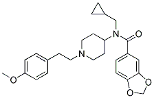 N-(CYCLOPROPYLMETHYL)-N-(1-[2-(4-METHOXYPHENYL)ETHYL]PIPERIDIN-4-YL)-1,3-BENZODIOXOLE-5-CARBOXAMIDE 结构式