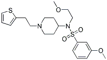 3-METHOXY-N-(2-METHOXYETHYL)-N-(1-[2-(2-THIENYL)ETHYL]PIPERIDIN-4-YL)BENZENESULFONAMIDE 结构式
