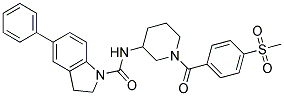 N-(1-[4-(METHYLSULFONYL)BENZOYL]PIPERIDIN-3-YL)-5-PHENYLINDOLINE-1-CARBOXAMIDE 结构式