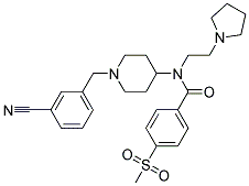 N-[1-(3-CYANOBENZYL)PIPERIDIN-4-YL]-4-(METHYLSULFONYL)-N-(2-PYRROLIDIN-1-YLETHYL)BENZAMIDE 结构式