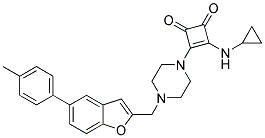 3-(CYCLOPROPYLAMINO)-4-(4-([5-(4-METHYLPHENYL)-1-BENZOFURAN-2-YL]METHYL)PIPERAZIN-1-YL)CYCLOBUT-3-ENE-1,2-DIONE 结构式