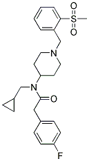 N-(CYCLOPROPYLMETHYL)-2-(4-FLUOROPHENYL)-N-(1-[2-(METHYLSULFONYL)BENZYL]PIPERIDIN-4-YL)ACETAMIDE 结构式