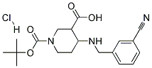 4-(3-CYANO-BENZYLAMINO)-PIPERIDINE-1,3-DICARBOXYLIC ACID 1-TERT-BUTYL ESTER HYDROCHLORIDE 结构式