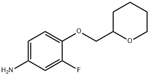 3-FLUORO-4-(TETRAHYDRO-2H-PYRAN-2-YLMETHOXY)-PHENYLAMINE 结构式