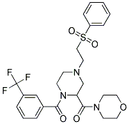 4-((4-[2-(PHENYLSULFONYL)ETHYL]-1-[3-(TRIFLUOROMETHYL)BENZOYL]PIPERAZIN-2-YL)CARBONYL)MORPHOLINE 结构式