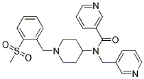 N-(1-[2-(METHYLSULFONYL)BENZYL]PIPERIDIN-4-YL)-N-(PYRIDIN-3-YLMETHYL)NICOTINAMIDE 结构式