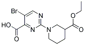 5-BROMO-2-(3-(ETHOXYCARBONYL)PIPERIDIN-1-YL)PYRIMIDINE-4-CARBOXYLIC ACID 结构式