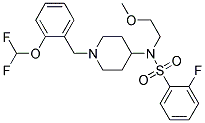 N-(1-[2-(DIFLUOROMETHOXY)BENZYL]PIPERIDIN-4-YL)-2-FLUORO-N-(2-METHOXYETHYL)BENZENESULFONAMIDE 结构式