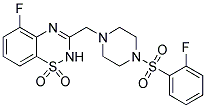 5-FLUORO-3-((4-[(2-FLUOROPHENYL)SULFONYL]PIPERAZIN-1-YL)METHYL)-2H-1,2,4-BENZOTHIADIAZINE 1,1-DIOXIDE 结构式