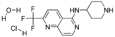N-(哌啶-4-基)-2-(三氟甲基)-1,6-萘啶-5-胺盐酸盐水合物 结构式