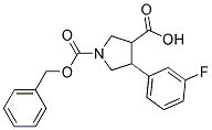 4-(3-FLUORO-PHENYL)-PYRROLIDINE-1,3-DICARBOXYLIC ACID 1-BENZYL ESTER 结构式