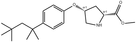 METHYL (2S,4S)-4-[4-(1,1,3,3-TETRAMETHYLBUTYL)-PHENOXY]-2-PYRROLIDINECARBOXYLATE 结构式