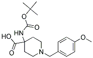 4-(TERT-BUTOXYCARBONYLAMINO)-1-(4-METHOXYBENZYL)PIPERIDINE-4-CARBOXYLIC ACID 结构式