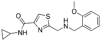 N-CYCLOPROPYL-2-([(2-METHOXYBENZYL)AMINO]METHYL)-1,3-THIAZOLE-4-CARBOXAMIDE 结构式