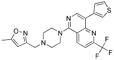 5-(4-[(5-Methylisoxazol-3-yl)methyl]piperazin-1-yl)-8-(3-thienyl)-2-(trifluoromethyl)-1,6-naphthyridine 结构式