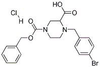 4-(4-BROMO-BENZYL)-PIPERAZINE-1,3-DICARBOXYLIC ACID 1-BENZYL ESTER HYDROCHLORIDE 结构式