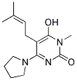 6-HYDROXY-1-METHYL-5-(3-METHYLBUT-2-ENYL)-4-PYRROLIDIN-1-YLPYRIMIDIN-2(1H)-ONE 结构式
