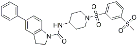 N-(1-([3-(METHYLSULFONYL)PHENYL]SULFONYL)PIPERIDIN-4-YL)-5-PHENYLINDOLINE-1-CARBOXAMIDE 结构式