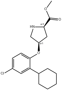 METHYL (2S,4S)-4-(4-CHLORO-2-CYCLOHEXYLPHENOXY)-2-PYRROLIDINECARBOXYLATE 结构式