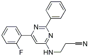 3-([6-(2-FLUOROPHENYL)-2-PHENYLPYRIMIDIN-4-YL]AMINO)PROPANENITRILE 结构式