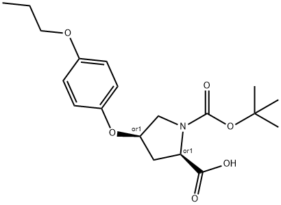 (2S,4S)-1-(TERT-BUTOXYCARBONYL)-4-(4-PROPOXY-PHENOXY)-2-PYRROLIDINECARBOXYLIC ACID 结构式