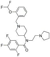 N-(1-[2-(DIFLUOROMETHOXY)BENZYL]PIPERIDIN-4-YL)-2,4,5-TRIFLUORO-N-(2-PYRROLIDIN-1-YLETHYL)BENZAMIDE 结构式