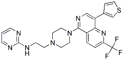 N-(2-(4-[8-(3-THIENYL)-2-(TRIFLUOROMETHYL)-1,6-NAPHTHYRIDIN-5-YL]PIPERAZIN-1-YL)ETHYL)PYRIMIDIN-2-AMINE 结构式