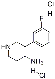 3-(3-Fluorophenyl)piperidin-4-amine dihydrochloride 结构式