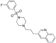3-(3-(4-[(3-FLUOROPHENYL)SULFONYL]PIPERAZIN-1-YL)PROPYL)QUINOLINE 结构式