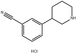 3-(PIPERIDIN-3-YL)BENZONITRILE HYDROCHLORIDE 结构式