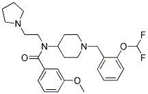 N-(1-[2-(DIFLUOROMETHOXY)BENZYL]PIPERIDIN-4-YL)-3-METHOXY-N-(2-PYRROLIDIN-1-YLETHYL)BENZAMIDE 结构式