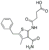 N-(5-BENZYL-3-CARBAMOYL-4-METHYL-THIOPHEN-2-YL)-SUCCINAMIC ACID 结构式