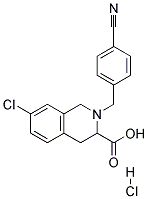 7-CHLORO-2-(4-CYANO-BENZYL)-1,2,3,4-TETRAHYDRO-ISOQUINOLINE-3-CARBOXYLIC ACID HYDROCHLORIDE 结构式